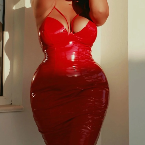 Red Midi Dress - Picture 5 of 8